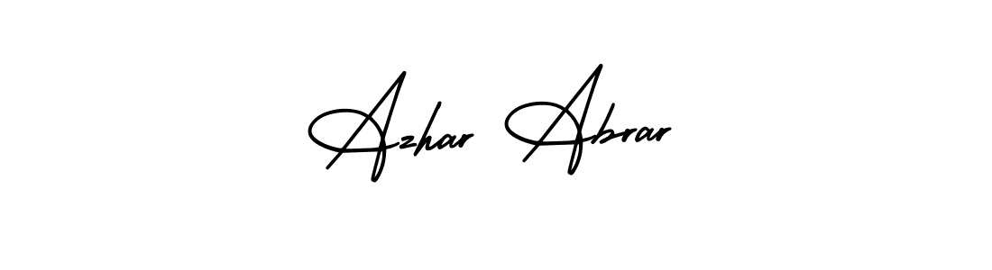 This is the best signature style for the Azhar Abrar name. Also you like these signature font (AmerikaSignatureDemo-Regular). Mix name signature. Azhar Abrar signature style 3 images and pictures png