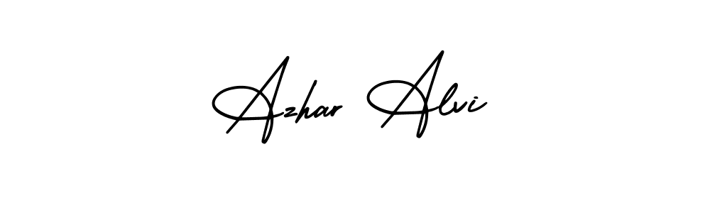 You should practise on your own different ways (AmerikaSignatureDemo-Regular) to write your name (Azhar Alvi) in signature. don't let someone else do it for you. Azhar Alvi signature style 3 images and pictures png