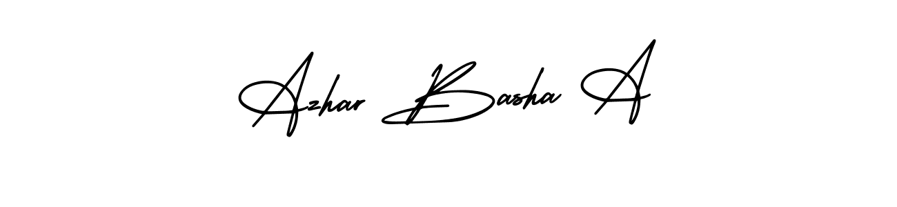 if you are searching for the best signature style for your name Azhar Basha A. so please give up your signature search. here we have designed multiple signature styles  using AmerikaSignatureDemo-Regular. Azhar Basha A signature style 3 images and pictures png