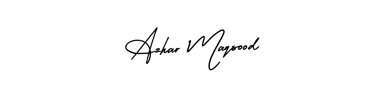 You should practise on your own different ways (AmerikaSignatureDemo-Regular) to write your name (Azhar Maqsood) in signature. don't let someone else do it for you. Azhar Maqsood signature style 3 images and pictures png
