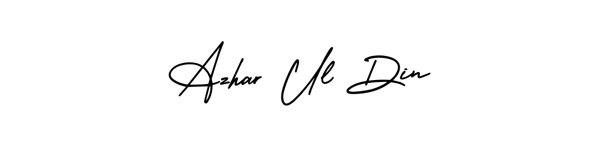 Use a signature maker to create a handwritten signature online. With this signature software, you can design (AmerikaSignatureDemo-Regular) your own signature for name Azhar Ul Din. Azhar Ul Din signature style 3 images and pictures png