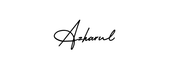 How to make Azharul name signature. Use AmerikaSignatureDemo-Regular style for creating short signs online. This is the latest handwritten sign. Azharul signature style 3 images and pictures png