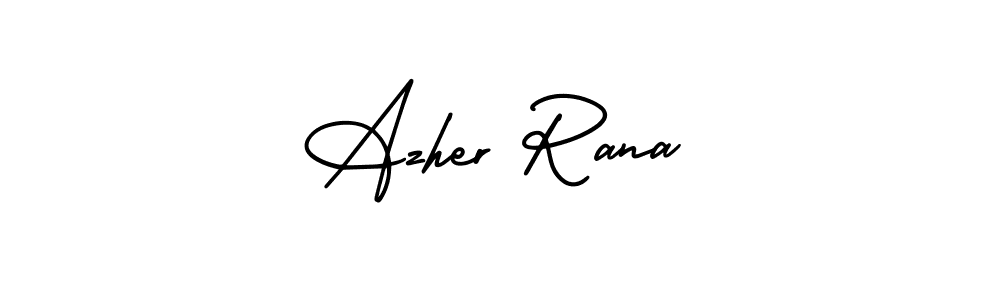 Use a signature maker to create a handwritten signature online. With this signature software, you can design (AmerikaSignatureDemo-Regular) your own signature for name Azher Rana. Azher Rana signature style 3 images and pictures png
