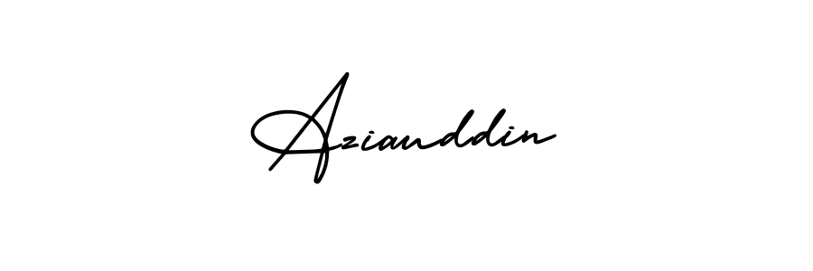 How to make Aziauddin name signature. Use AmerikaSignatureDemo-Regular style for creating short signs online. This is the latest handwritten sign. Aziauddin signature style 3 images and pictures png