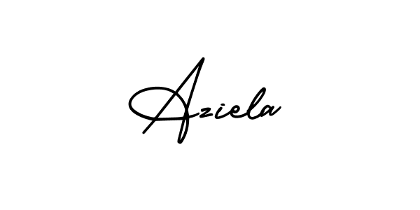 Similarly AmerikaSignatureDemo-Regular is the best handwritten signature design. Signature creator online .You can use it as an online autograph creator for name Aziela. Aziela signature style 3 images and pictures png