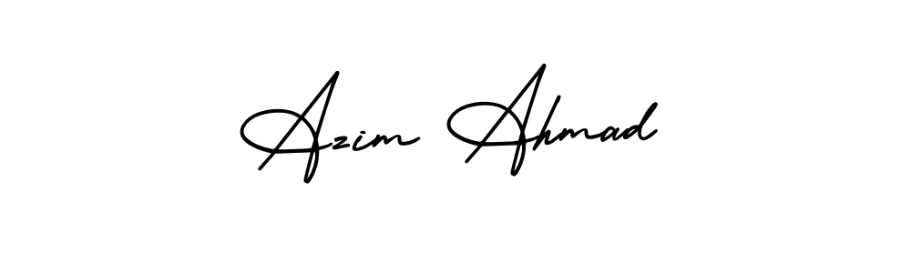 Also You can easily find your signature by using the search form. We will create Azim Ahmad name handwritten signature images for you free of cost using AmerikaSignatureDemo-Regular sign style. Azim Ahmad signature style 3 images and pictures png