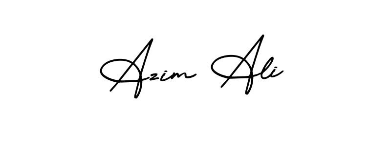 The best way (AmerikaSignatureDemo-Regular) to make a short signature is to pick only two or three words in your name. The name Azim Ali include a total of six letters. For converting this name. Azim Ali signature style 3 images and pictures png