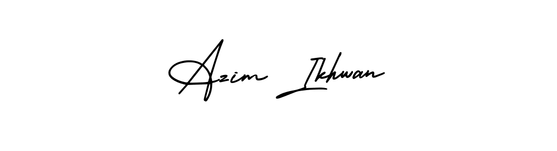 Design your own signature with our free online signature maker. With this signature software, you can create a handwritten (AmerikaSignatureDemo-Regular) signature for name Azim Ikhwan. Azim Ikhwan signature style 3 images and pictures png