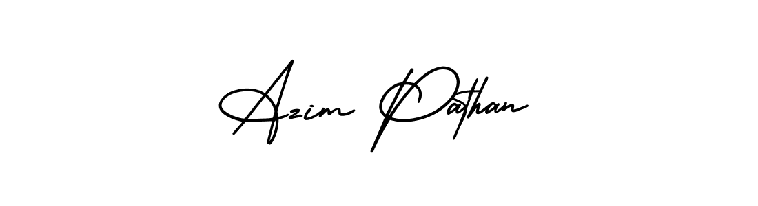 Similarly AmerikaSignatureDemo-Regular is the best handwritten signature design. Signature creator online .You can use it as an online autograph creator for name Azim Pathan. Azim Pathan signature style 3 images and pictures png