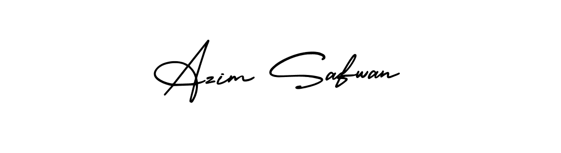 This is the best signature style for the Azim Safwan name. Also you like these signature font (AmerikaSignatureDemo-Regular). Mix name signature. Azim Safwan signature style 3 images and pictures png