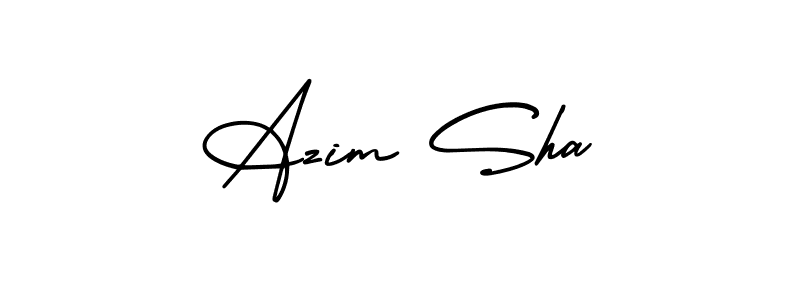 This is the best signature style for the Azim Sha name. Also you like these signature font (AmerikaSignatureDemo-Regular). Mix name signature. Azim Sha signature style 3 images and pictures png