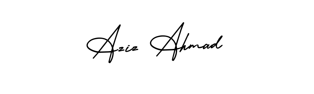 You should practise on your own different ways (AmerikaSignatureDemo-Regular) to write your name (Aziz Ahmad) in signature. don't let someone else do it for you. Aziz Ahmad signature style 3 images and pictures png