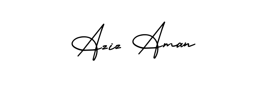 Also You can easily find your signature by using the search form. We will create Aziz Aman name handwritten signature images for you free of cost using AmerikaSignatureDemo-Regular sign style. Aziz Aman signature style 3 images and pictures png