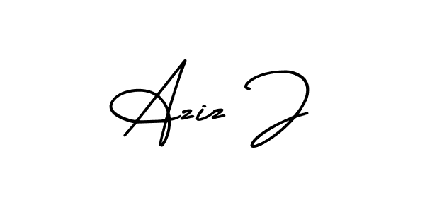 Best and Professional Signature Style for Aziz J. AmerikaSignatureDemo-Regular Best Signature Style Collection. Aziz J signature style 3 images and pictures png