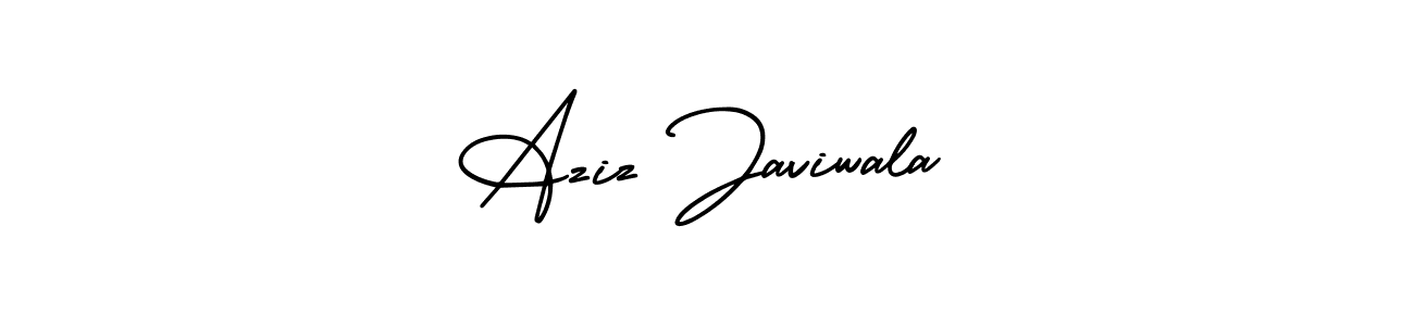 This is the best signature style for the Aziz Javiwala name. Also you like these signature font (AmerikaSignatureDemo-Regular). Mix name signature. Aziz Javiwala signature style 3 images and pictures png