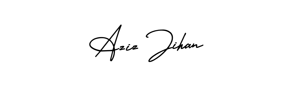 Also You can easily find your signature by using the search form. We will create Aziz Jihan name handwritten signature images for you free of cost using AmerikaSignatureDemo-Regular sign style. Aziz Jihan signature style 3 images and pictures png