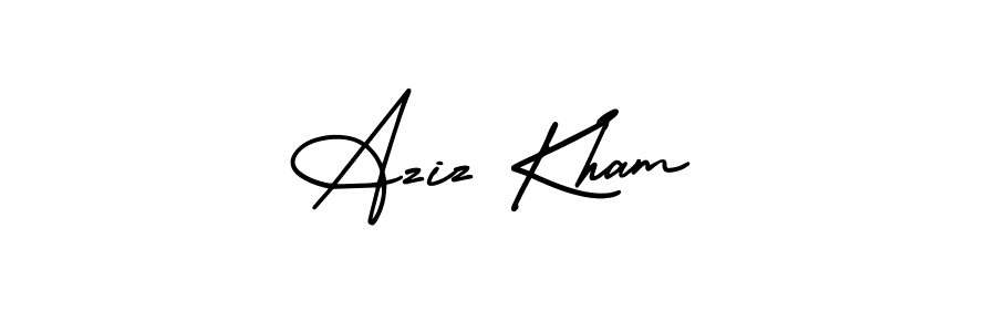 Check out images of Autograph of Aziz Kham name. Actor Aziz Kham Signature Style. AmerikaSignatureDemo-Regular is a professional sign style online. Aziz Kham signature style 3 images and pictures png