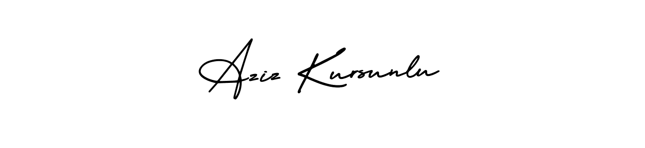 How to make Aziz Kursunlu signature? AmerikaSignatureDemo-Regular is a professional autograph style. Create handwritten signature for Aziz Kursunlu name. Aziz Kursunlu signature style 3 images and pictures png