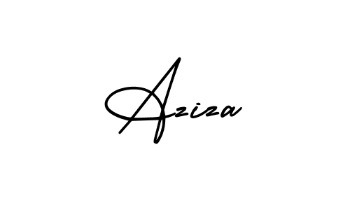 Design your own signature with our free online signature maker. With this signature software, you can create a handwritten (AmerikaSignatureDemo-Regular) signature for name Aziza. Aziza signature style 3 images and pictures png