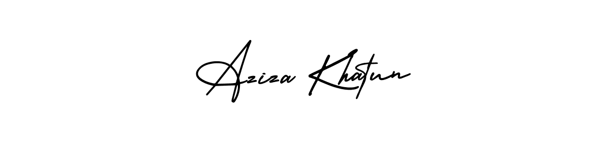 How to make Aziza Khatun name signature. Use AmerikaSignatureDemo-Regular style for creating short signs online. This is the latest handwritten sign. Aziza Khatun signature style 3 images and pictures png