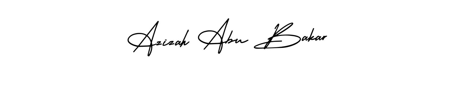 This is the best signature style for the Azizah Abu Bakar name. Also you like these signature font (AmerikaSignatureDemo-Regular). Mix name signature. Azizah Abu Bakar signature style 3 images and pictures png