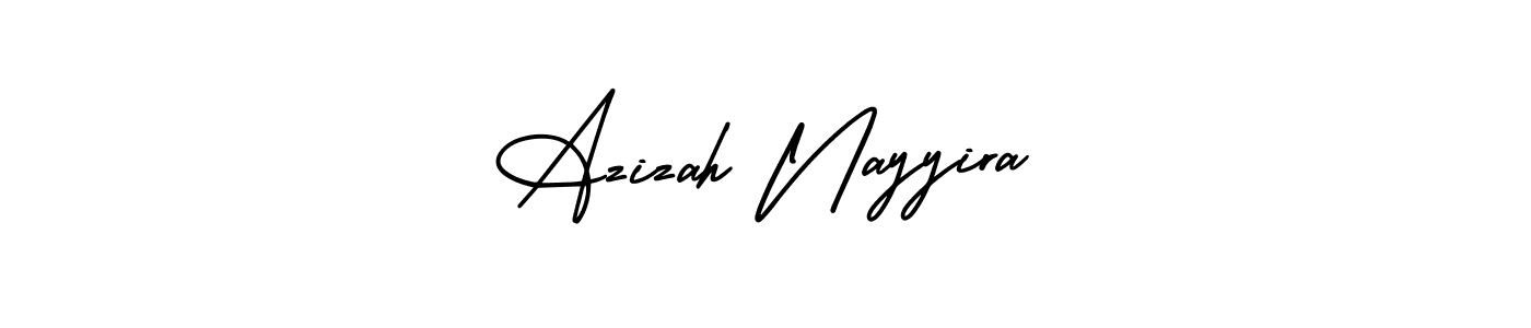 See photos of Azizah Nayyira official signature by Spectra . Check more albums & portfolios. Read reviews & check more about AmerikaSignatureDemo-Regular font. Azizah Nayyira signature style 3 images and pictures png