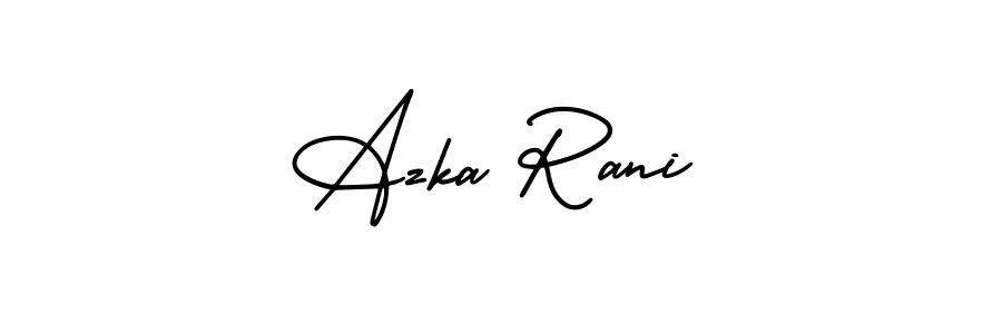 if you are searching for the best signature style for your name Azka Rani. so please give up your signature search. here we have designed multiple signature styles  using AmerikaSignatureDemo-Regular. Azka Rani signature style 3 images and pictures png