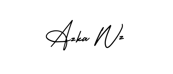 Make a beautiful signature design for name Azka Wz. With this signature (AmerikaSignatureDemo-Regular) style, you can create a handwritten signature for free. Azka Wz signature style 3 images and pictures png