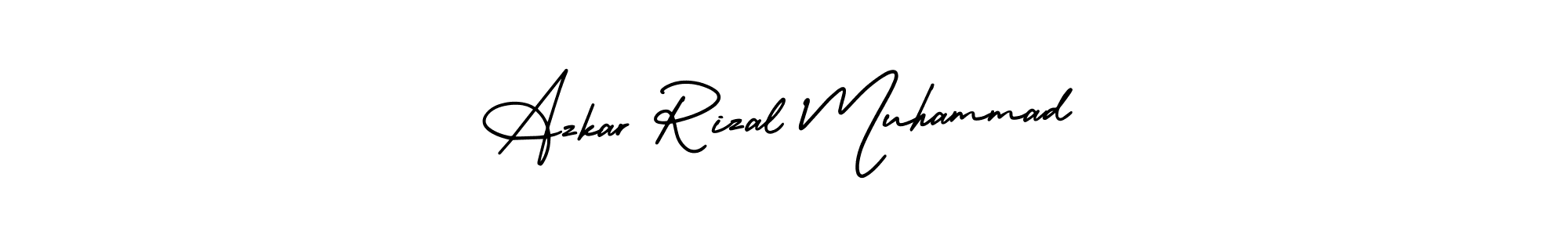 Use a signature maker to create a handwritten signature online. With this signature software, you can design (AmerikaSignatureDemo-Regular) your own signature for name Azkar Rizal Muhammad. Azkar Rizal Muhammad signature style 3 images and pictures png