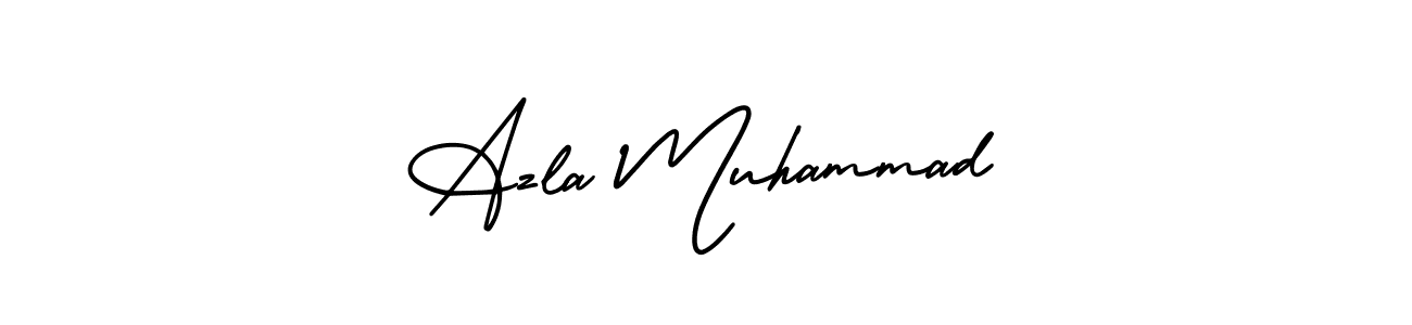 The best way (AmerikaSignatureDemo-Regular) to make a short signature is to pick only two or three words in your name. The name Azla Muhammad include a total of six letters. For converting this name. Azla Muhammad signature style 3 images and pictures png