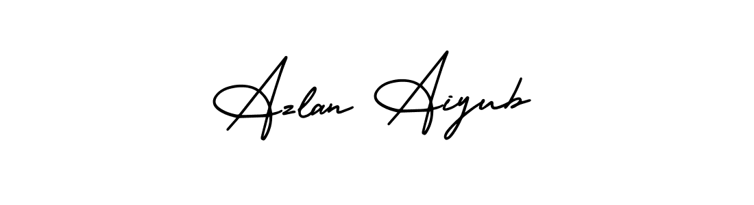 Use a signature maker to create a handwritten signature online. With this signature software, you can design (AmerikaSignatureDemo-Regular) your own signature for name Azlan Aiyub. Azlan Aiyub signature style 3 images and pictures png