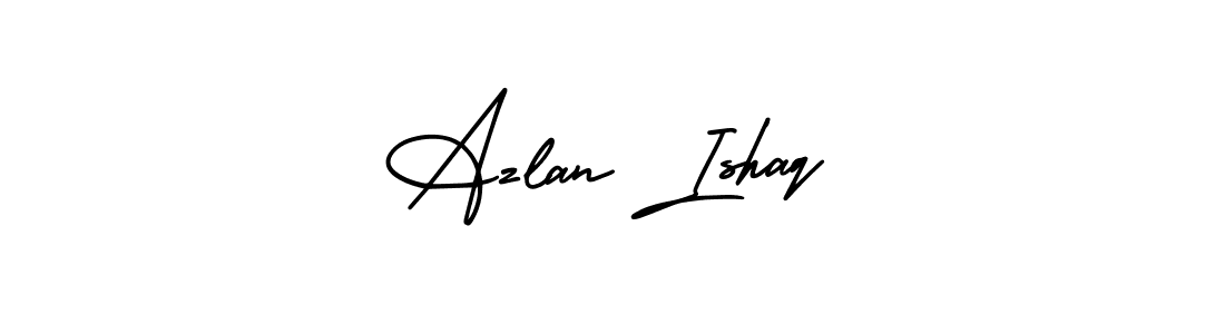 Azlan Ishaq stylish signature style. Best Handwritten Sign (AmerikaSignatureDemo-Regular) for my name. Handwritten Signature Collection Ideas for my name Azlan Ishaq. Azlan Ishaq signature style 3 images and pictures png