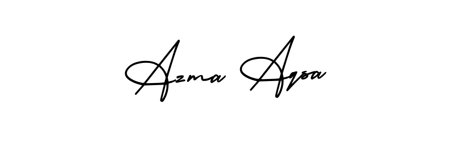 This is the best signature style for the Azma Aqsa name. Also you like these signature font (AmerikaSignatureDemo-Regular). Mix name signature. Azma Aqsa signature style 3 images and pictures png