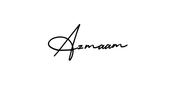 Use a signature maker to create a handwritten signature online. With this signature software, you can design (AmerikaSignatureDemo-Regular) your own signature for name Azmaam. Azmaam signature style 3 images and pictures png
