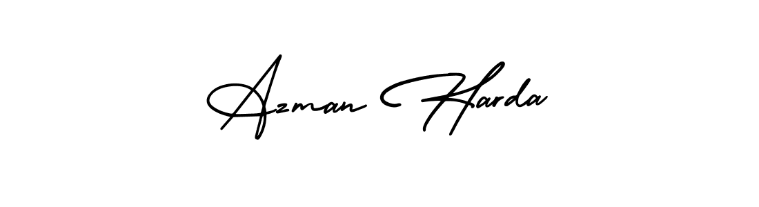 Make a beautiful signature design for name Azman Harda. With this signature (AmerikaSignatureDemo-Regular) style, you can create a handwritten signature for free. Azman Harda signature style 3 images and pictures png