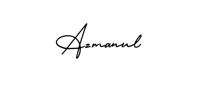 The best way (AmerikaSignatureDemo-Regular) to make a short signature is to pick only two or three words in your name. The name Azmanul include a total of six letters. For converting this name. Azmanul signature style 3 images and pictures png