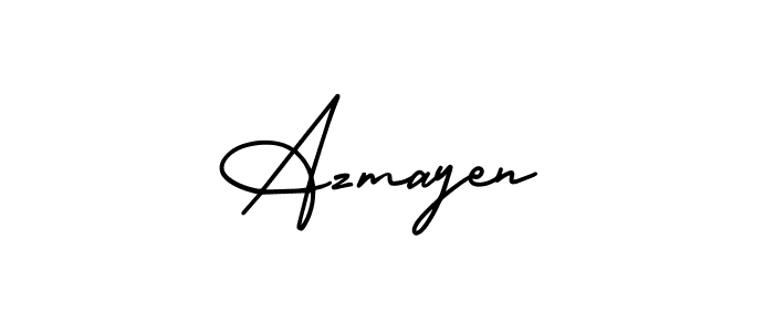 You should practise on your own different ways (AmerikaSignatureDemo-Regular) to write your name (Azmayen) in signature. don't let someone else do it for you. Azmayen signature style 3 images and pictures png