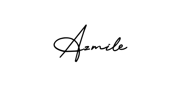 You should practise on your own different ways (AmerikaSignatureDemo-Regular) to write your name (Azmile) in signature. don't let someone else do it for you. Azmile signature style 3 images and pictures png