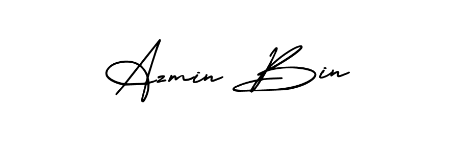 Use a signature maker to create a handwritten signature online. With this signature software, you can design (AmerikaSignatureDemo-Regular) your own signature for name Azmin Bin. Azmin Bin signature style 3 images and pictures png