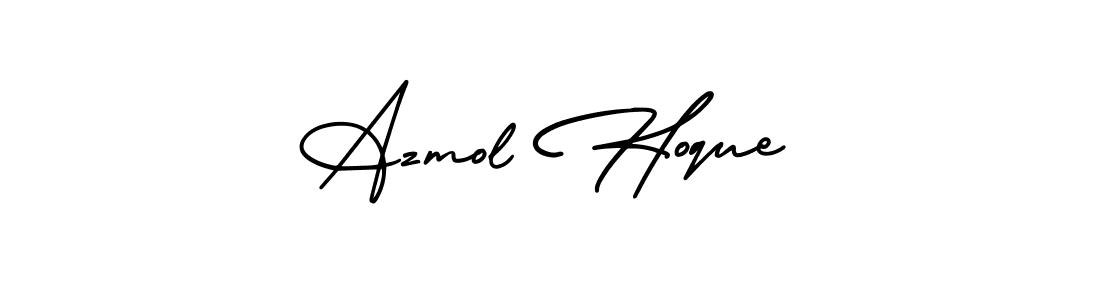 Similarly AmerikaSignatureDemo-Regular is the best handwritten signature design. Signature creator online .You can use it as an online autograph creator for name Azmol Hoque. Azmol Hoque signature style 3 images and pictures png