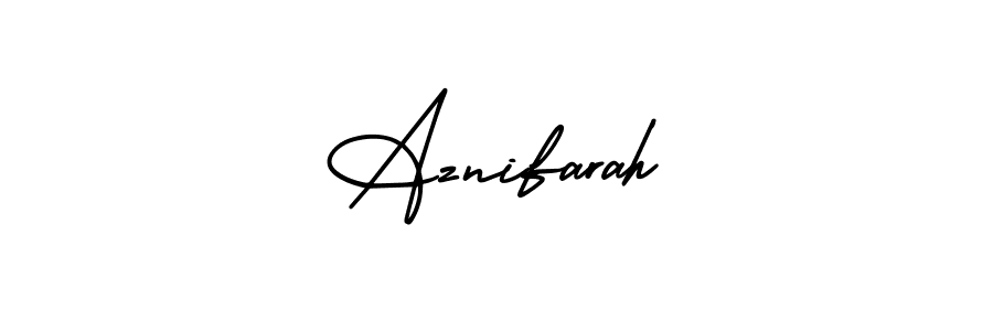 Make a beautiful signature design for name Aznifarah. With this signature (AmerikaSignatureDemo-Regular) style, you can create a handwritten signature for free. Aznifarah signature style 3 images and pictures png