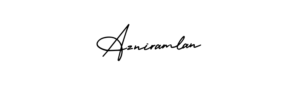 Use a signature maker to create a handwritten signature online. With this signature software, you can design (AmerikaSignatureDemo-Regular) your own signature for name Azniramlan. Azniramlan signature style 3 images and pictures png