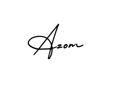 Azom stylish signature style. Best Handwritten Sign (AmerikaSignatureDemo-Regular) for my name. Handwritten Signature Collection Ideas for my name Azom. Azom signature style 3 images and pictures png