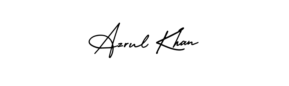 The best way (AmerikaSignatureDemo-Regular) to make a short signature is to pick only two or three words in your name. The name Azrul Khan include a total of six letters. For converting this name. Azrul Khan signature style 3 images and pictures png