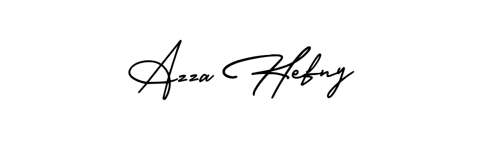 The best way (AmerikaSignatureDemo-Regular) to make a short signature is to pick only two or three words in your name. The name Azza Hefny include a total of six letters. For converting this name. Azza Hefny signature style 3 images and pictures png