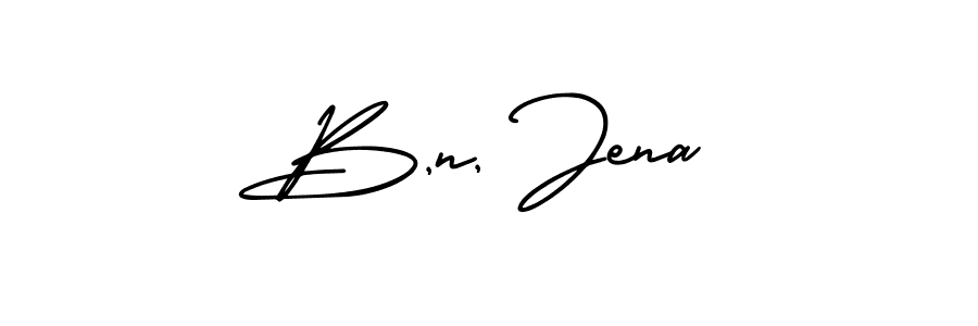 Create a beautiful signature design for name B,n, Jena. With this signature (AmerikaSignatureDemo-Regular) fonts, you can make a handwritten signature for free. B,n, Jena signature style 3 images and pictures png