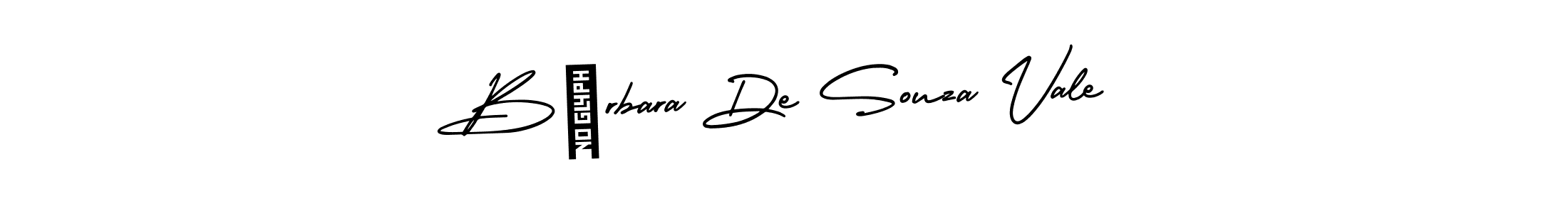 Bárbara De Souza Vale stylish signature style. Best Handwritten Sign (AmerikaSignatureDemo-Regular) for my name. Handwritten Signature Collection Ideas for my name Bárbara De Souza Vale. Bárbara De Souza Vale signature style 3 images and pictures png