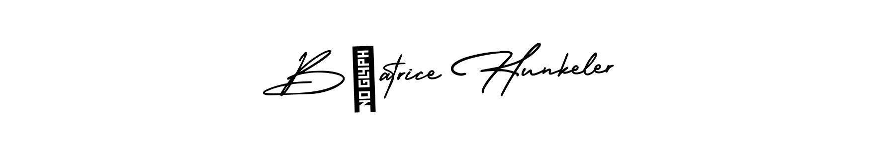 Also You can easily find your signature by using the search form. We will create Béatrice Hunkeler name handwritten signature images for you free of cost using AmerikaSignatureDemo-Regular sign style. Béatrice Hunkeler signature style 3 images and pictures png