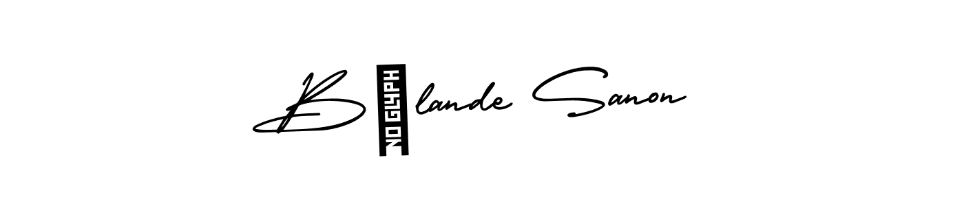 How to make Bélande Sanon name signature. Use AmerikaSignatureDemo-Regular style for creating short signs online. This is the latest handwritten sign. Bélande Sanon signature style 3 images and pictures png