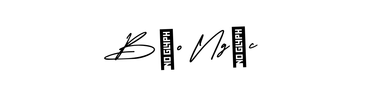 Use a signature maker to create a handwritten signature online. With this signature software, you can design (AmerikaSignatureDemo-Regular) your own signature for name Bảo Ngọc. Bảo Ngọc signature style 3 images and pictures png